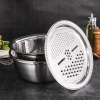 Rổ nạo thái INOX 3IN1: Rổ bằng Inox 3in1 gồm nạo , thái, cắt rau củ quả
