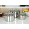 Set 3 Nồi Inox Nắp Kính 16-18-20cm