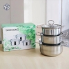 Set 3 Nồi Inox Nắp Kính 16-18-20cm (T20)- (Sét)