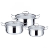 Set 3 Nồi Inox Nắp Kính 16-18-20cm