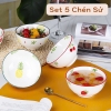Set 5 Chén Sứ Họa Tiết Đáng Yêu 2