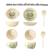 Set 6 Món Bát Dĩa Sứ Hình Gấu Happy 2
