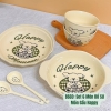 Set 6 Món Bát Dĩa Sứ Hình Gấu Happy 3