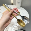 THÌA MẠ VÀNG ĂN CƠM INOX HOÀNG GIA