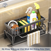 Kệ khay Kim Loại chữ nhật để miếng rửa chén có Khay Hứng Nước
