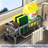 Kệ khay Kim Loại chữ nhật để miếng rửa chén có Khay Hứng Nước