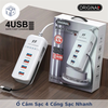 Ổ cắm sạc thông minh 4 cổng sạc nhanh màu trắng + đen