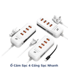 Ổ cắm sạc thông minh 4 cổng sạc nhanh màu trắng + đen