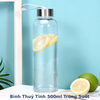 Bình thuỷ tinh 500ml trong suốt nắp bạc có quai xách(ko bao vchuyen)