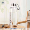 Bình thuỷ tinh 500ml trong suốt nắp bạc có quai xách(ko bao vchuyen)