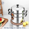 Nồi hấp 3 tầng có1- 2 vỉ hấp 28cm