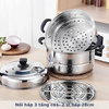 Nồi hấp 3 tầng có1- 2 vỉ hấp 28cm