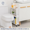 Kệ Dẹp 3 Tầng trắng để gia vị, nhà tắm có bánh xe