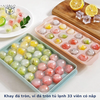 Khay đá tròn, vỉ đá tròn tủ lạnh 33 viên có nắp đậy