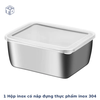 1 Hộp inox có nắp đựng thực phẩm inox 304 size 13,5cm