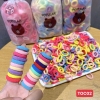 Túi Chun Cột Tóc Mix Màu Kèm Túi Rút Gấu Nâu 1