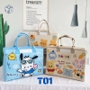Túi Xách Du Lịch Vải Nỉ In Họa Tiết Hoạt Hình Dễ Thương T01