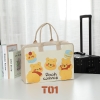 Túi Xách Du Lịch Vải Nỉ In Họa Tiết Hoạt Hình Dễ Thương T01-3