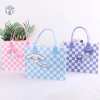 Túi Xách Nỉ Kẻ Caro Hoạt Hình Mã C039: 34x27x11cm