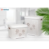 Việt Nhật - Mã 5159: Giỏ nhựa hoa có nắp đựng quần áo đồ chơi giỏ sọt nắp
