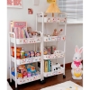 Xe Đẩy Thỏ 3 Tầng Đa Năng - Kệ để đồ sách vở bánh đồ ăn vặt hình thỏ