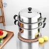 Xửng hấp 3 tầng có1- 2 vỉ hấp 28cm dùng trên mọi loại bếp kiêm nồi luộc gà (T24) (Cái)