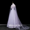 Purple evening dresses with cape and shawl, elegant evening dresses, party dresses, high-end wedding dresses MQ20