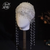 Beaded lace retro bridal hat