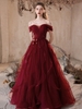 Red evening gown for party R4020