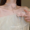 Fake flower earrings and necklace set