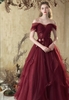 Red evening gown for party R4020
