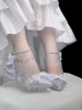 ( Pre Order 15 days ) Sparkling crystal silver shoes X Mirror bear