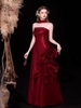Red evening gown for party R4030