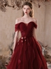 Red evening gown for party R4020