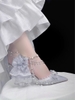 ( Pre Order 15 days ) Sparkling crystal silver shoes X Mirror bear