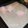 Fake flower earrings and necklace set