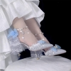 ( Pre Order 15 days ) Sparkling crystal silver shoes X Mirror bear
