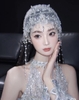 Beaded lace retro bridal hat