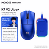 Chuột Gaming Không Dây MCHOSE K7 V2 Ultra+ | PAW3955 TI – Dual 8K – Dock Sạc RGB