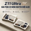 Keychron Z11 Ultra 8K - Bàn Phím Cơ Alice Tách Đôi CNC Nhôm Nguyên Khối | 3 Chế Độ Kết Nối | Wireless 8K Polling Rate