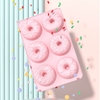 Khuôn silicone 6 Lỗ Làm Bánh donut Chịu Nhiệt Cao Tiện Dụng