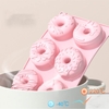 Khuôn silicone 6 Lỗ Làm Bánh donut Chịu Nhiệt Cao Tiện Dụng