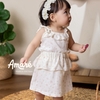 Set váy kèm áo hai dây hoạ tiết dễ thương cho bé gái Mimosa (3M-3Y)