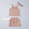 Set váy kèm áo hai dây hoạ tiết dễ thương cho bé gái Mimosa (3M-3Y)