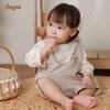 Áo rời cách điệu len cotton dập nổi hoa nhí cho bé gái Blouse (0M-3Y)