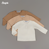 Áo thun dài tay Beige Sweatshirt chất liệu cotton co dãn cho bé trai và bé gái (6M-3Y)