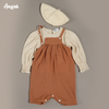 Áo rời cách điệu len cotton dập nổi hoa nhí cho bé gái Blouse (0M-3Y)