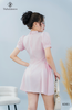 Đầm sơ mi kẻ sọc tùng phồng