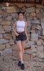 Quần short jean lưng tua rua MQD045 phá cách