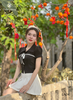 Áo crop cổ sơ mi phối ruy băng
